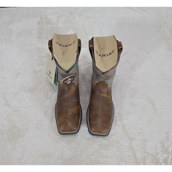 Ariat Anthem Shortie Savanna Dry Taupe/Turquoise Aztec Size 6 Cowboy Boots NIB - Picture 1 of 6